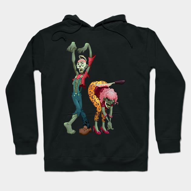 Zombie Couple Hoodie by ddraw